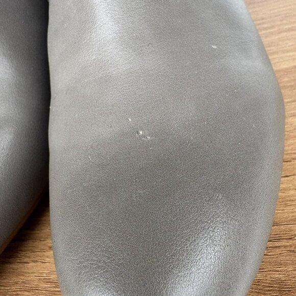 Naturalizer Taupe & Metallic Gray Leather Block Ankle Boots Heels Size 9.5 - Picture 8 of 8